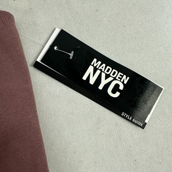 Madden NYC Twilight Mauve Jersey Mini Dress Open Back Design Sleeveless Size L - Picture 4 of 6